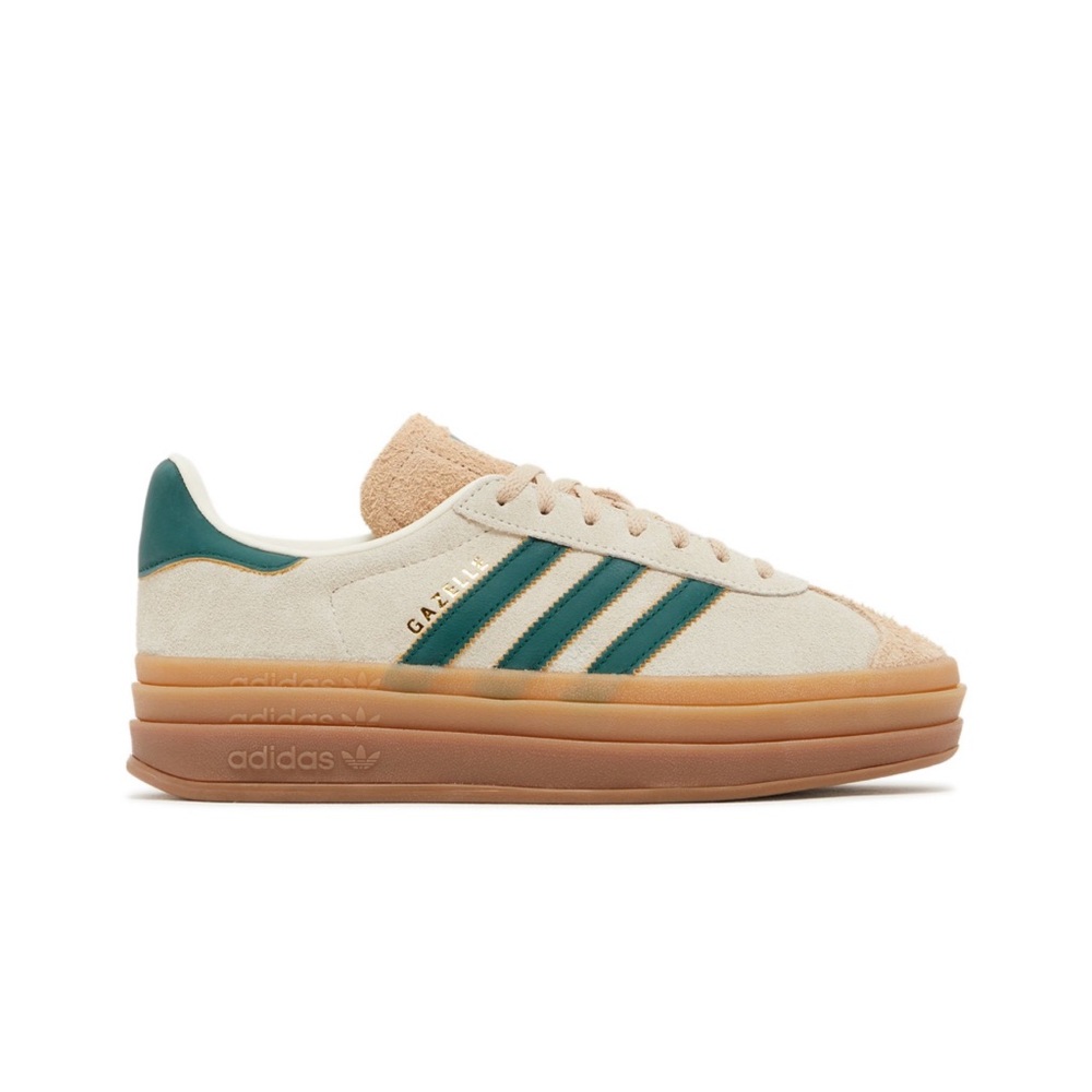 NWT Adidas Gazelle Bold “Cream Collegiate Green”